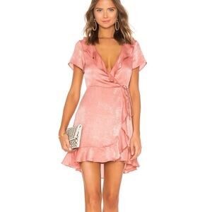 SHOW ME YOUR MUMU Winnie Wrap Dress Mauve Sheen XS